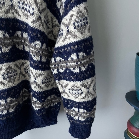 Vintage Alma 100% Wool Thick Handmade Mens Sweater Size Large - Picture 9 of 9